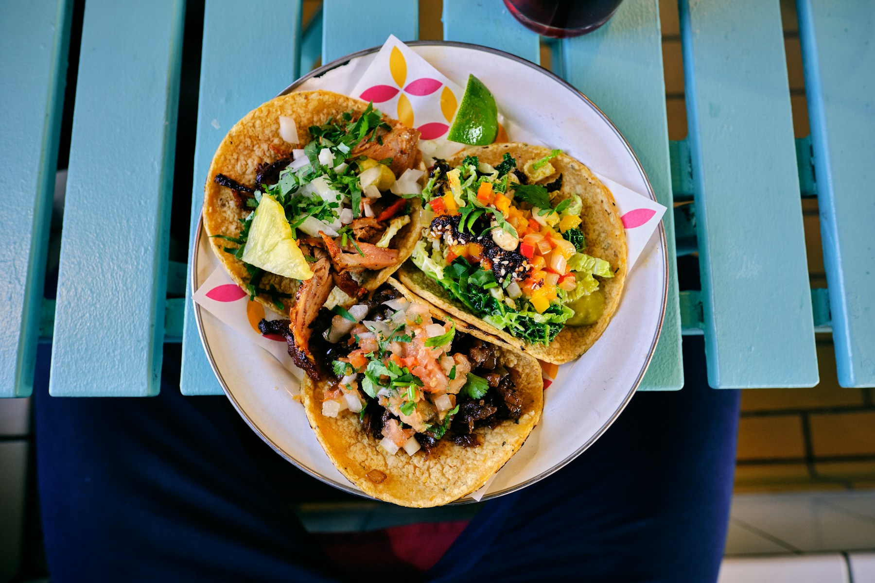 Taco inspiration: a plate of tacos with fresh lime and cilantro